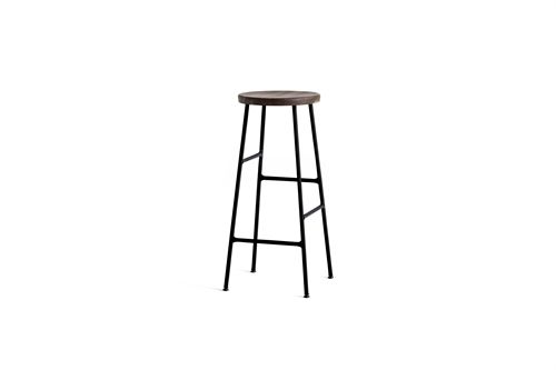 HAY Cornet Barhocker hoch H: 75 cm – Soft Black/geräucherte massive Eiche