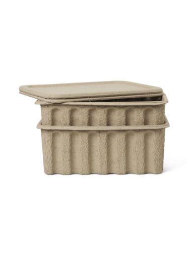 Ferm Living Aufbewahrungsbox aus Karton, großes 2er-Set. 30x40 cm - Braun