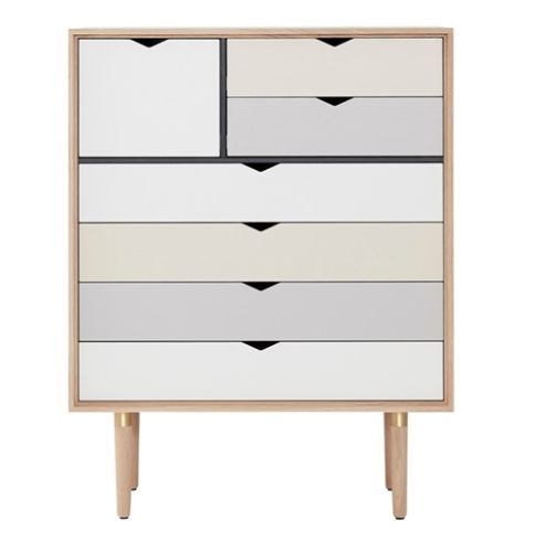 Andersen Furniture S8 Kommode 83x107 cm - Eg/Farvede fronter 