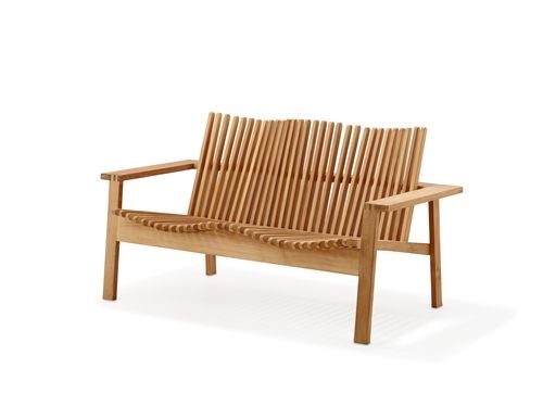 Cane-line Outdoor Amaze 2-Pers. Sofa, Stabstange - Teakholz
