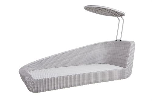Cane-line Outdoor Savannah Daybed Modulhöhe – Weißgrau