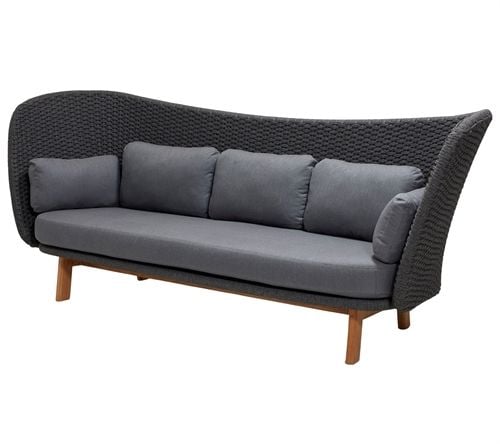Cane-line Outdoor Peacock Wing 3pers. sofa - Dark Grey