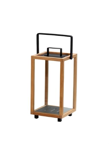 Cane-line Outdoor-Leuchtturm Lanterne Lille H: 42 cm – Teak/Lavagrau