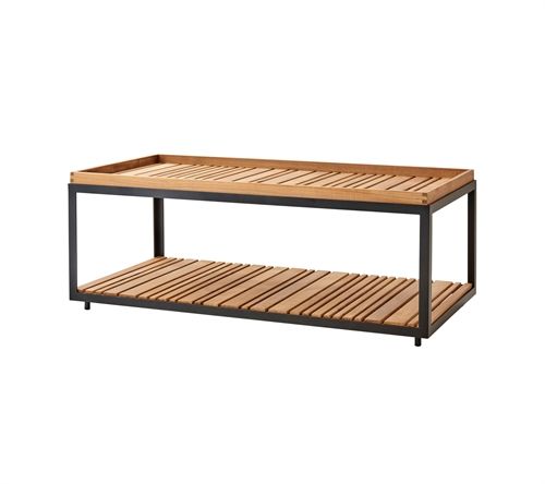 Cane-line Outdoor Level Sofatisch rechteckig - Lava Grey/Teak
