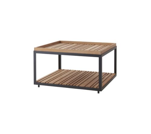 Cane-line Outdoor Level Couchtisch Stor 79x79 cm - Lavagrau/Teak