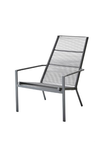 Cane-line Outdoor Edge Highback Stühl SH: 41 cm - Anthrazit