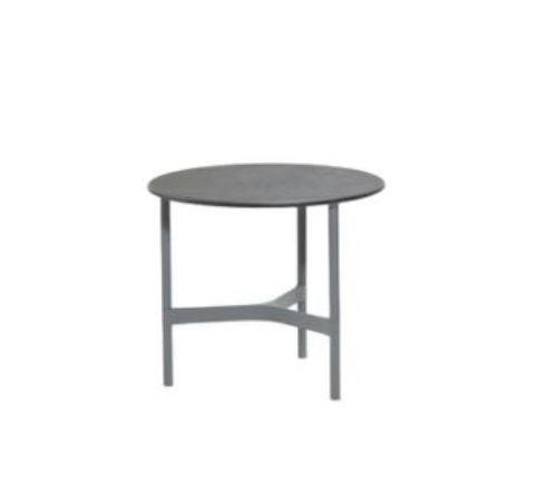 Cane-line Outdoor Twist Couchtisch Lille Ø: 45 cm - Hellgrau/Fossil Black Keramik