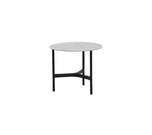 Cane-line Outdoor Twist Couchtisch Klein Ø: 45 cm - Lavagrau/Fossilgraue Keramik