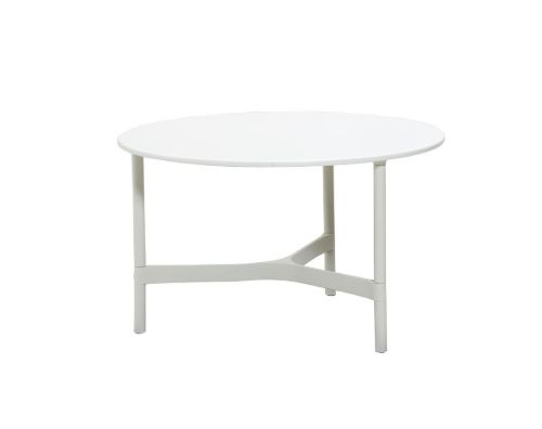 Cane-line Outdoor Twist Couchtisch Mellem Ø: 70 cm - Weiß/Weiß HI Core