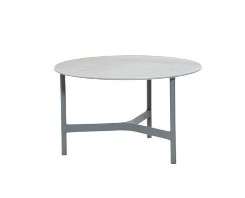 Cane-line Outdoor Twist Sofabord Mellem Ø: 70 cm - Light Grey/Fossil Grey Keramik 