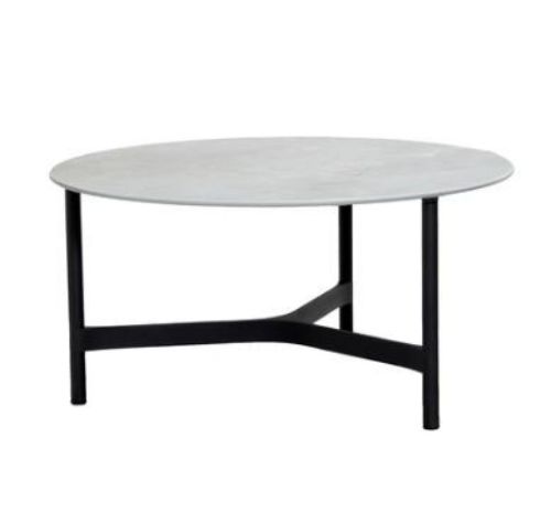 Cane-line Outdoor Twist Sofabord Stor Ø: 90 cm - Lava Grey/Fossil Grey Keramik
