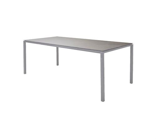 Cane-line Outdoor Pure Gartentisch 200x100 cm - Hellgrau/Betongraue Keramik