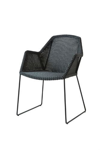 Cane-line Outdoor Breeze Stuhl mit Meder SH: 45 cm - Schwarz