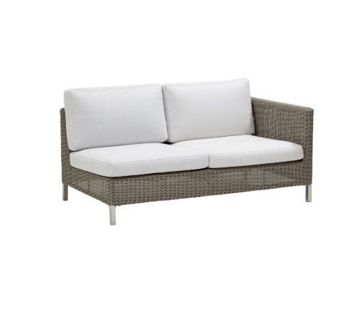 Cane-line Outdoor Connect 2 Pers. Sofa-Linksmodul inkl. Kissen L: 148 cm – Taupe/Weiß