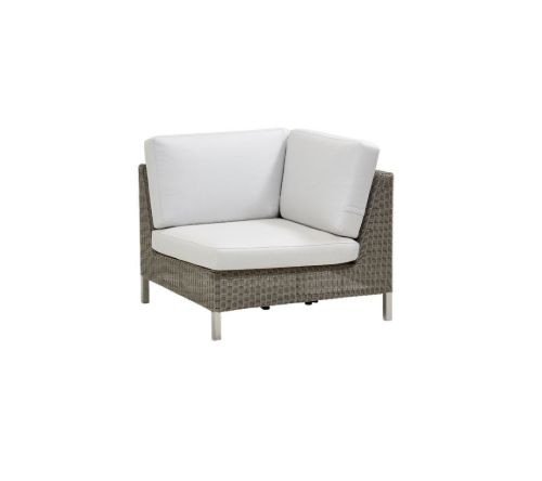 Cane-line Outdoor Connect Hjørnemodul inkl. Hyndesæt  - Taupe/Hvid