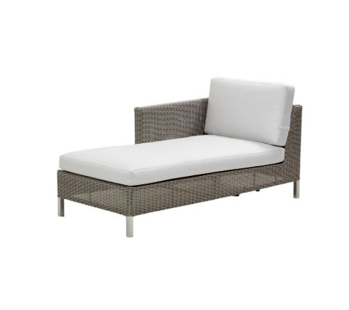 Cane-line Outdoor Connect Chaiselounge Rechts inkl. Kissen L: 153 cm – Taupe/Weiß