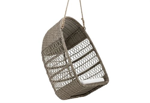 Sika-Design Evelyn Exterior Hængestol inkl. Hynde H: 113 cm - Antique Grey/B450 Tempotest White