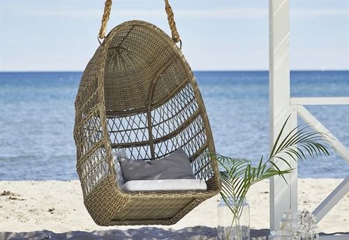 Sika-Design Evelyn Exterior Hängesessel inkl. Kissen H: 113 cm – Antikgrau/B450 Tempotest Weiß