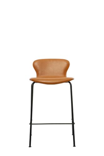 Bruunmunch PLAYchair Counter LowBack Fully Upholstered  - Sort/Basic Cognac Leather