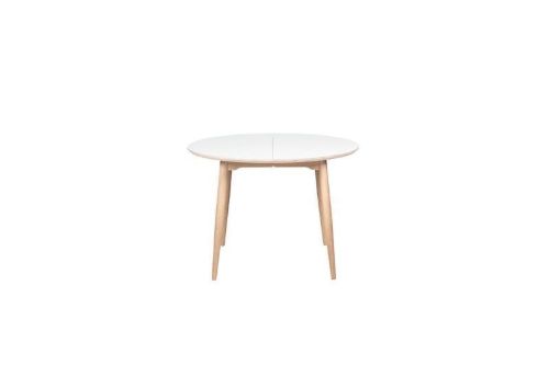 Haslev Symphony 82 Spisebord Ø: 105 cm - Hvid Laminat/Olieret Eg