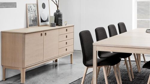 Skovby SM300 Beistelltisch 80x170 cm - Weiß geölte Eiche
