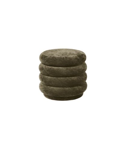 Ferm Living Pouf Round Fadede Velvet Ø: 45 cm - Forest