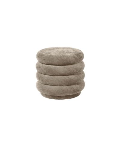Ferm Living Pouf Round Fadede Velvet Small Ø: 47,5 cm - Beige