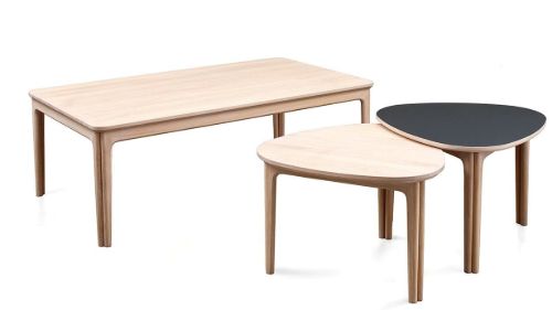 Skovby SM206 Couchtisch 65x63 cm – Weiß geölte Eiche/Schwarzes Nanolaminat