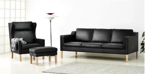 Stovby Lulu Sessel – Schwarzes Semianalinleder