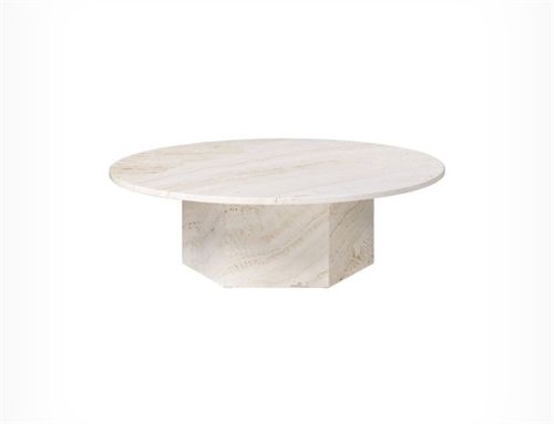 GUBI Epic Coffee Table Ø: 110 cm - White Travertine
