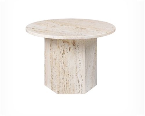 GUBI Epic Coffee Table Ø: 60 cm - White Travertine