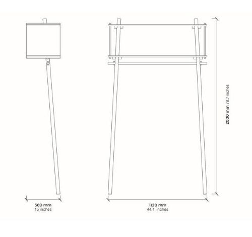 Woud Tøjbox Garderobe Large L: 112 cm - Schwarz