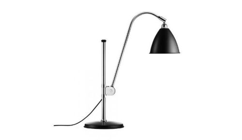 Bestlite BL1 Tischleuchte Ø: 16 cm Chromsockel – Schwarzer halbmatter Schirm 