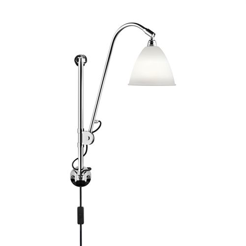 Bestlite BL5 Wall Lamp Ø:16 cm Chrome Base - Bone China skærm