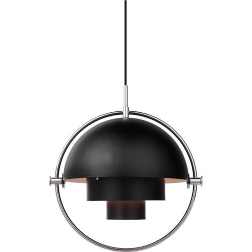 GUBI Multi-Lite pendel Ø:36 cm Chrome Base - Black skærm