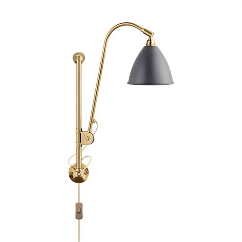 Bestlite BL5 Wall Lamp Ø:16 cm  All Brass base - Grey skærm