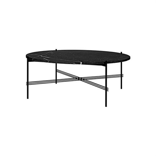 GUBI TS Coffee Table Ø: 105 cm - Black base/Marble Black top