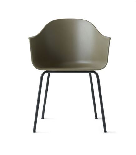 Audo Copenhagen Harbour Dining Chair  - Olive / Black Steel Base