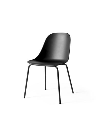 Audo Copenhagen Harbour Side Dining Chair SH: 45 cm - Black Shell / Black Steel Base