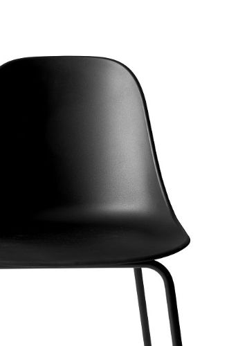 Audo Copenhagen Harbour Side Dining Chair SH: 45 cm – Schwarze Schale / Schwarzes Stahlgestell