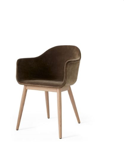 Audo Copenhagen Harbour Esszimmerstuhl SH: 45 cm – City Velvet CA 7832/078 / Natureiche