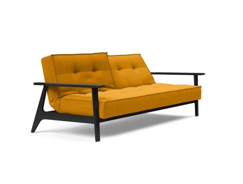 Innovation Living Splitback Frej Schlafsofa L: 232 cm – Schwarze Eiche/Elegance Burned Curry