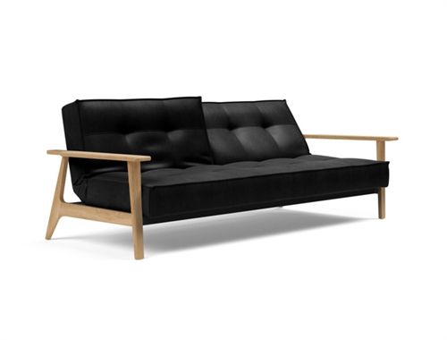 Innovation Living Splitback Frej Schlafsofa L: 232 cm – Eiche/Fanual Schwarz