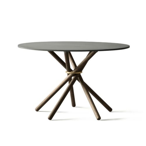 Eberhart Furniture Hector 120 Dining Table Ø: 120 cm - Dark Concrete/Dark Oak