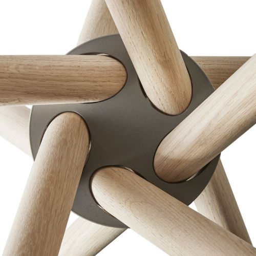 Eberhart Furniture Hector 120 Esstisch Ø: 120 cm - Heller Beton/Helle Eiche