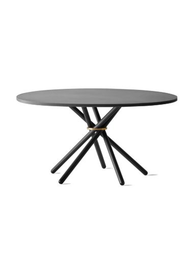 Eberhart Furniture Hector 140 Dining Table Ø: 140 cm - Dark Concrete/Dark Metal