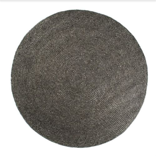 HC Interior Rugs Stavanger Håndlavet Tæppe Ø: 200 cm - Dark Grey