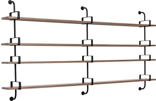 GUBI Démon Shelf, 3 Brackets, 215, 4 shelves (American Walnut Semi Matt Lacquered)