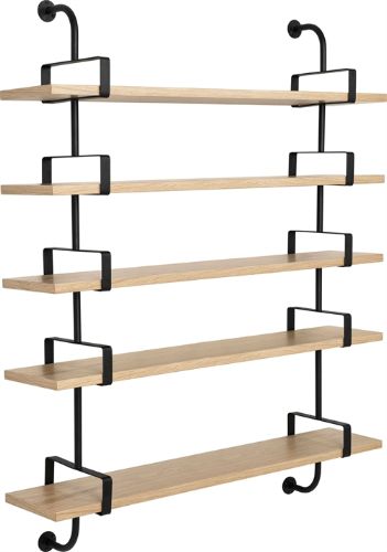 GUBI Démon Shelf, 2 Brackets, 155, 5 shelves (Oak Semi Matt Lacquered)