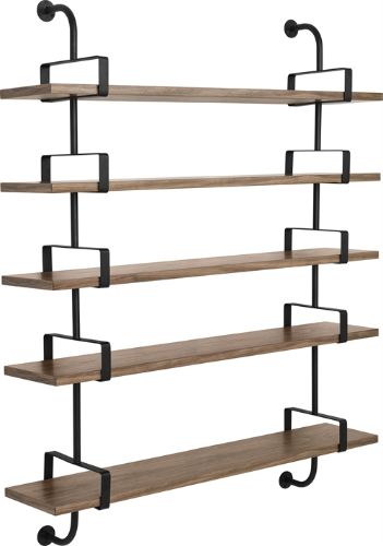 GUBI Démon Shelf, 2 Brackets, 155, 5 shelves (American Walnut Semi Matt Lacquered)